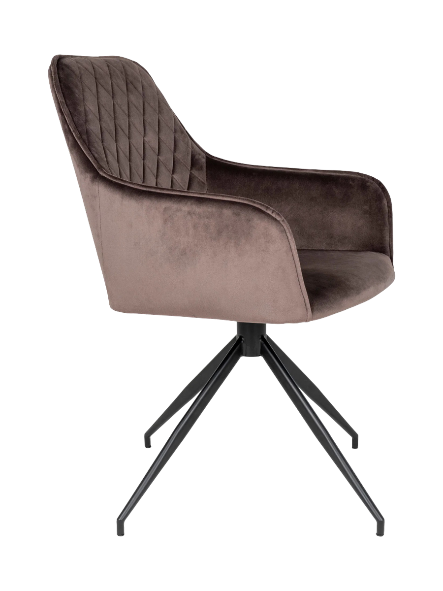 
Chaise de salle à manger « Harby » pivotante à 360° avec accoudoirs - Velours Grège