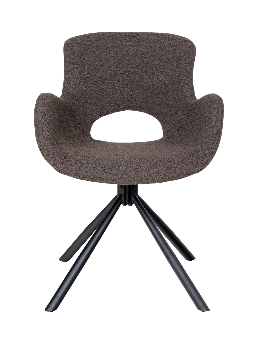 
Chaise de salle à manger design « Amorimo » pivotante à 360° avec accoudoirs - Bouclé Champignon
