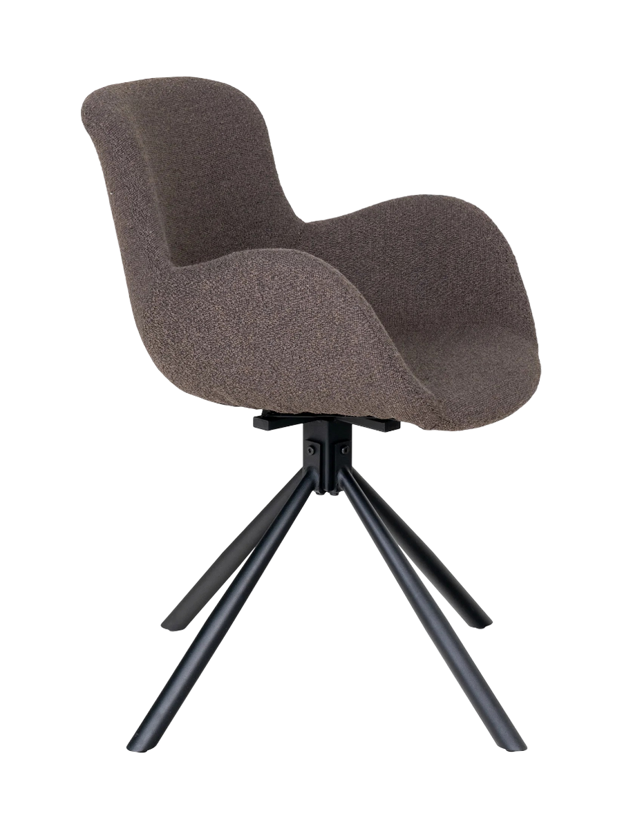 
Chaise de salle à manger design « Amorimo » pivotante à 360° avec accoudoirs - Bouclé Champignon