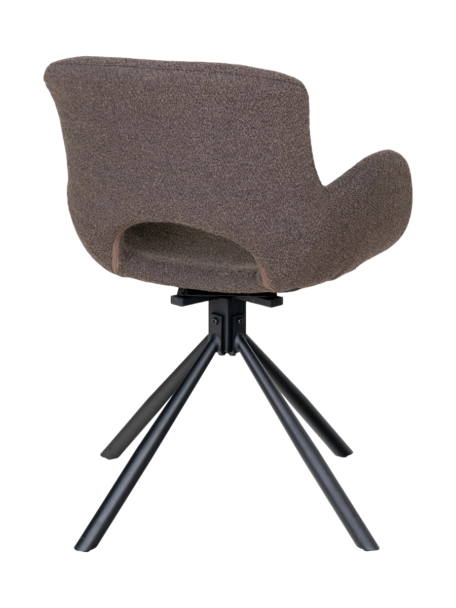 
Chaise de salle à manger design « Amorimo » pivotante à 360° avec accoudoirs - Bouclé Champignon