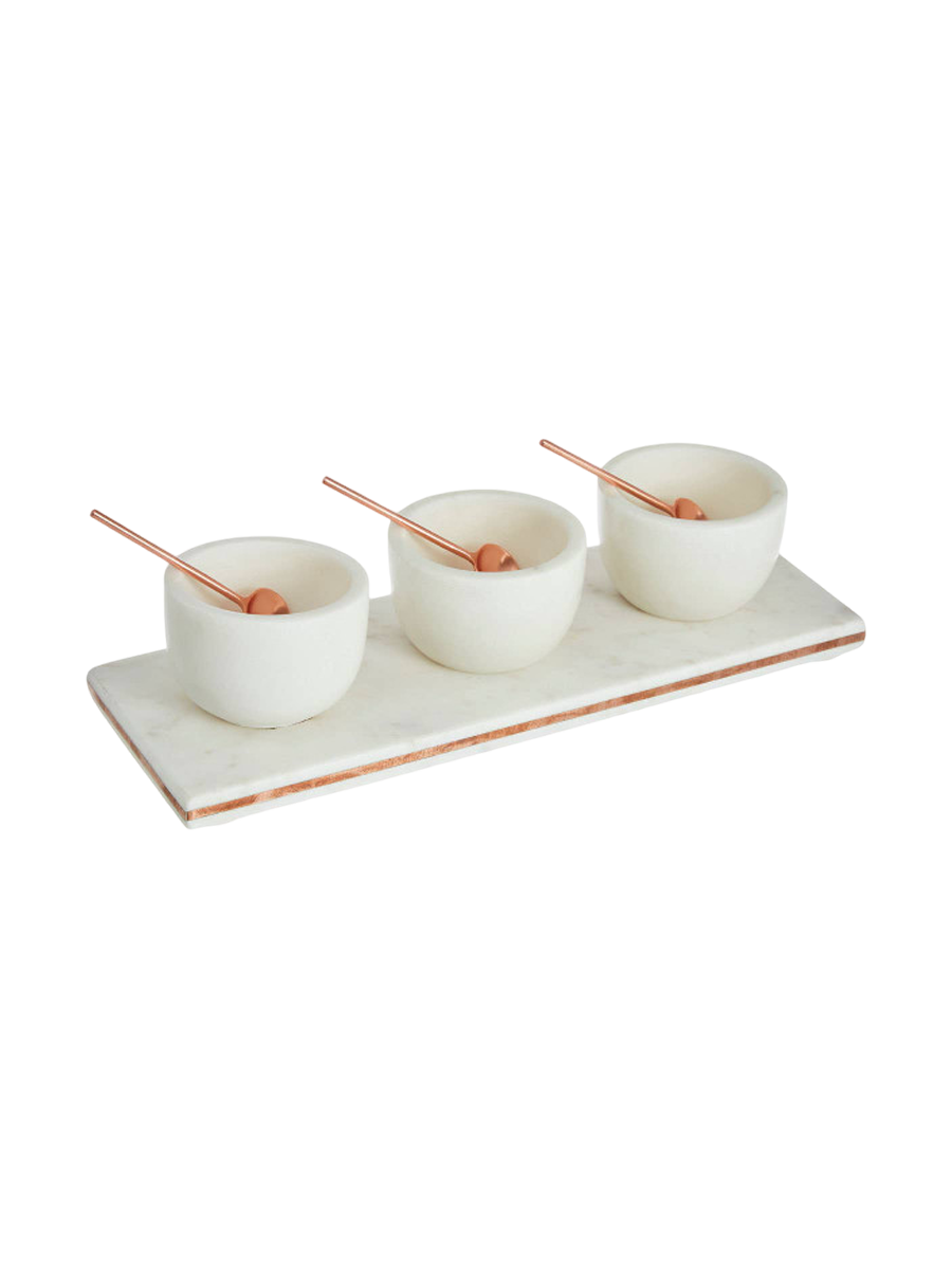 
Elegant "White Marble" Serving Set (7-Piece)