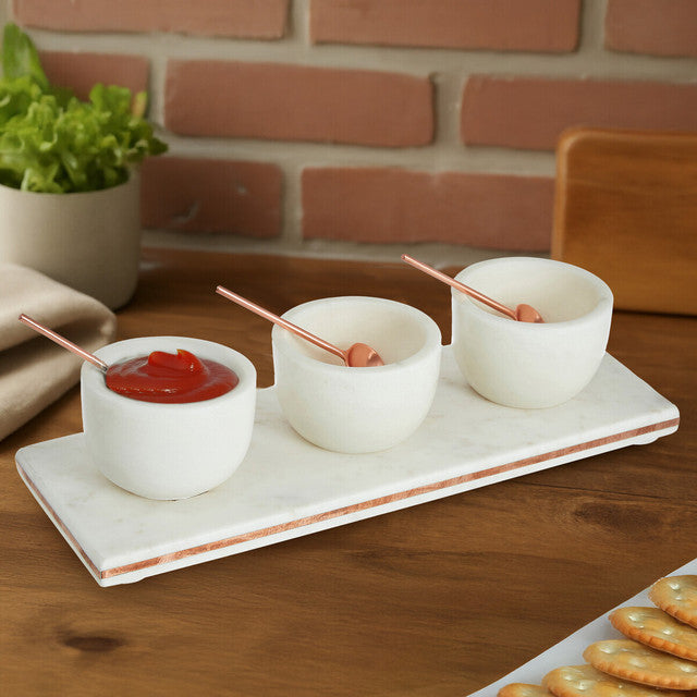 
Elegant "White Marble" Serving Set (7-Piece)