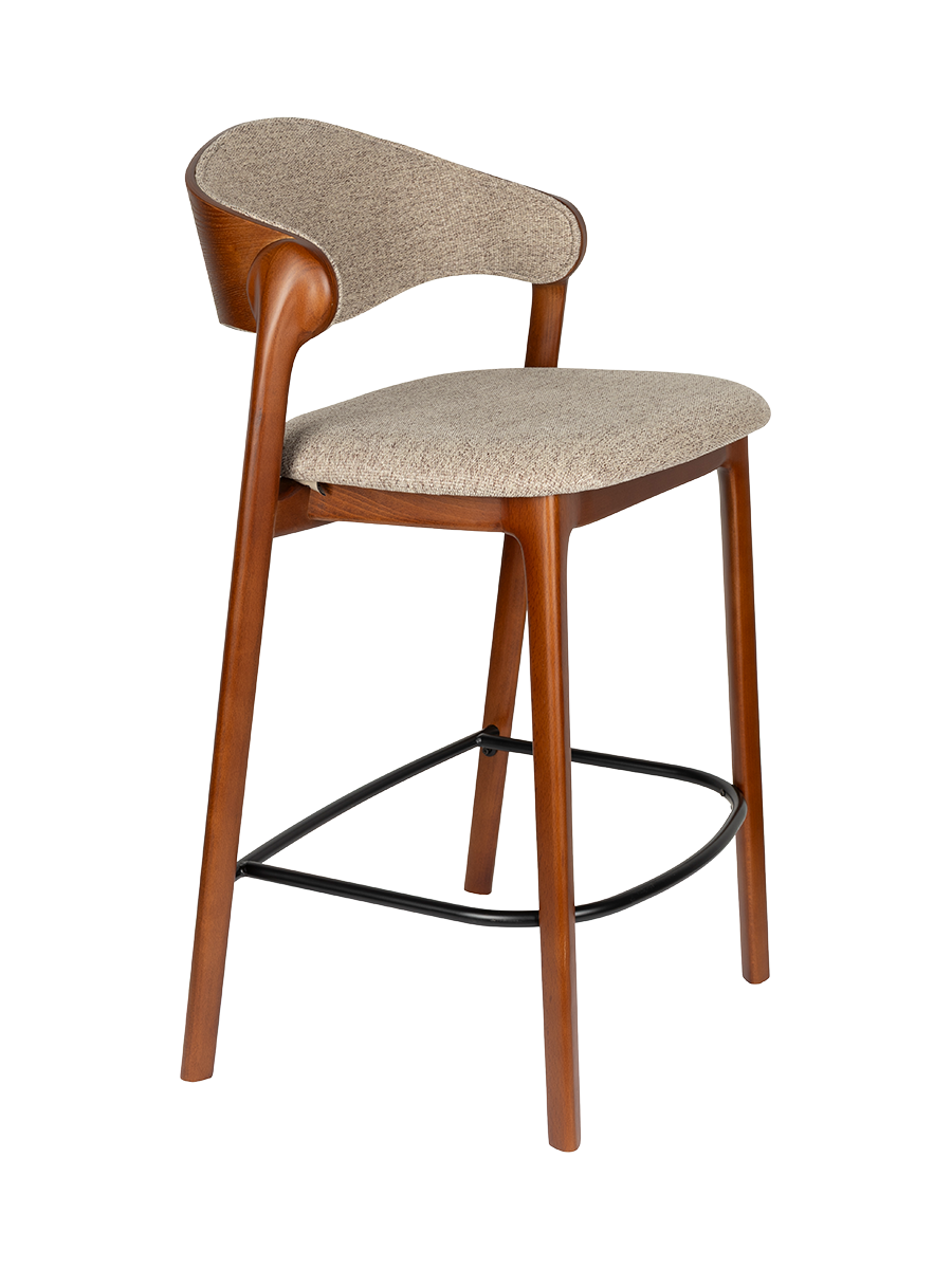 
Tabouret de bar en bois massif de haute qualité « Babington » - Nussbaum