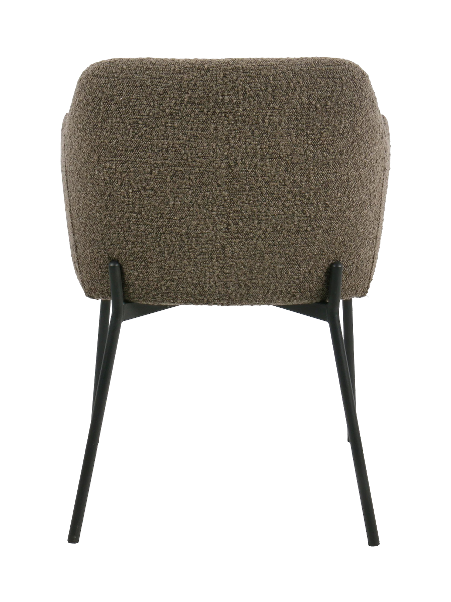 
Design Esszimmerstuhl „Melilla“ mit Armlehnen - Bouclé Braun