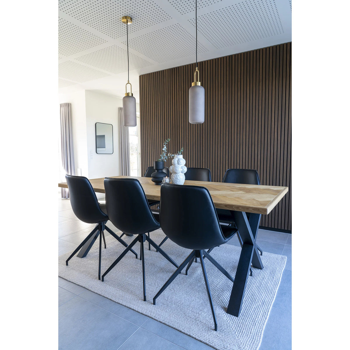 
Chaise de salle à manger pivotante à 360° « Monaco » - Similicuir noir