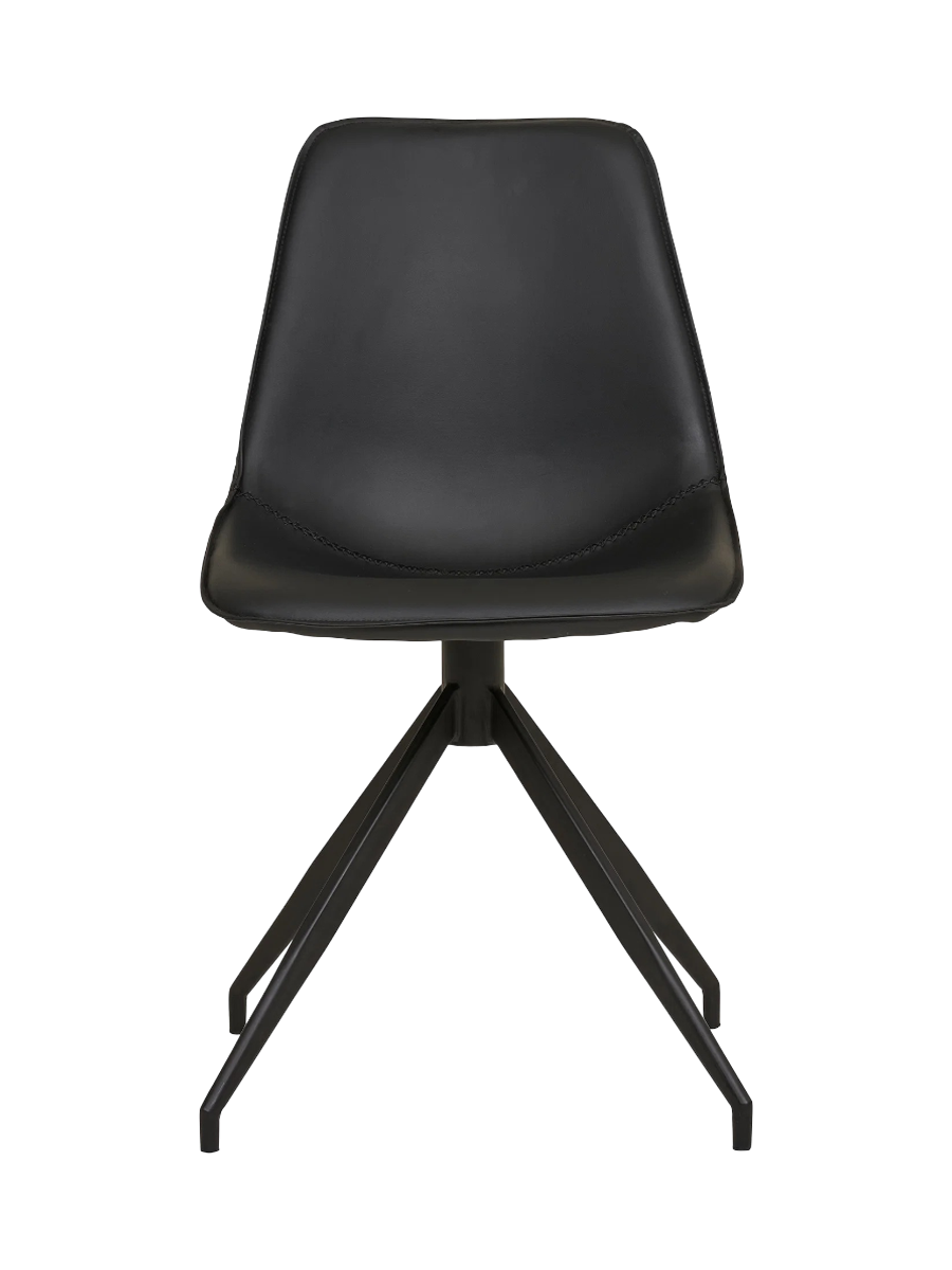 
Chaise de salle à manger pivotante à 360° « Monaco » - Similicuir noir