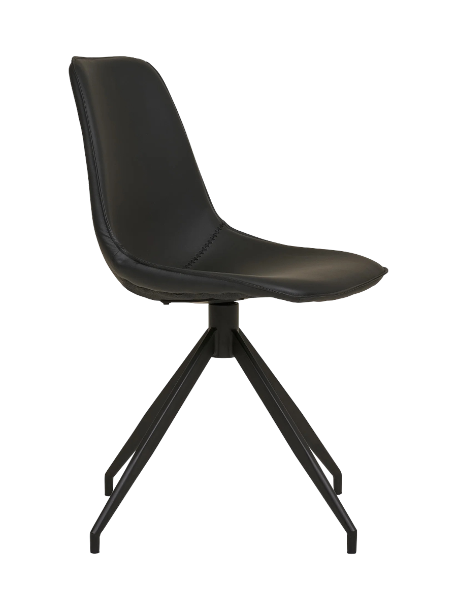 
Chaise de salle à manger pivotante à 360° « Monaco » - Similicuir noir
