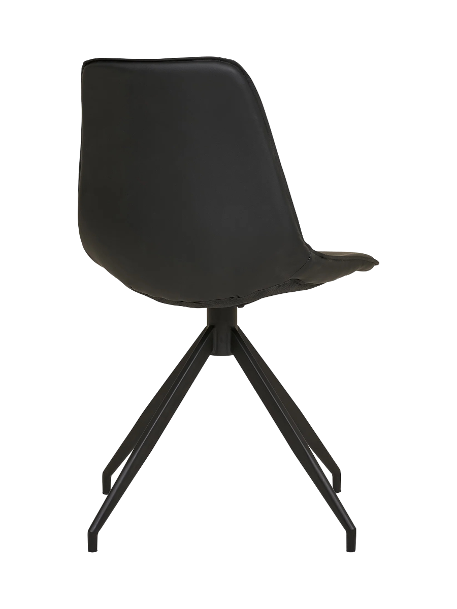 
Chaise de salle à manger pivotante à 360° « Monaco » - Similicuir noir