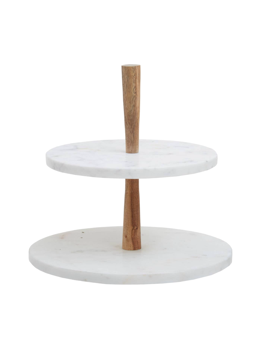 
Design Etagere „Monzaro“ aus Marmor, 2-stufig