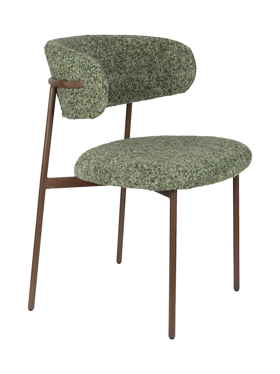 
High-Quality Dining Chair "Claes" - Frame: Walnut, Upholstery: Green