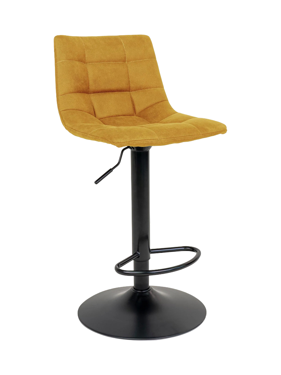 
Sgabello da bar di design «Middelfart» regolabile in altezza - Gamba: Nero, seduta: Giallo senape
