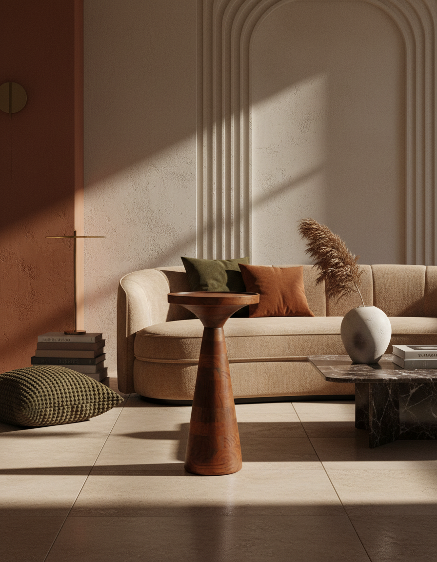 
Design Beistelltisch „Floss“ - Nussbaum