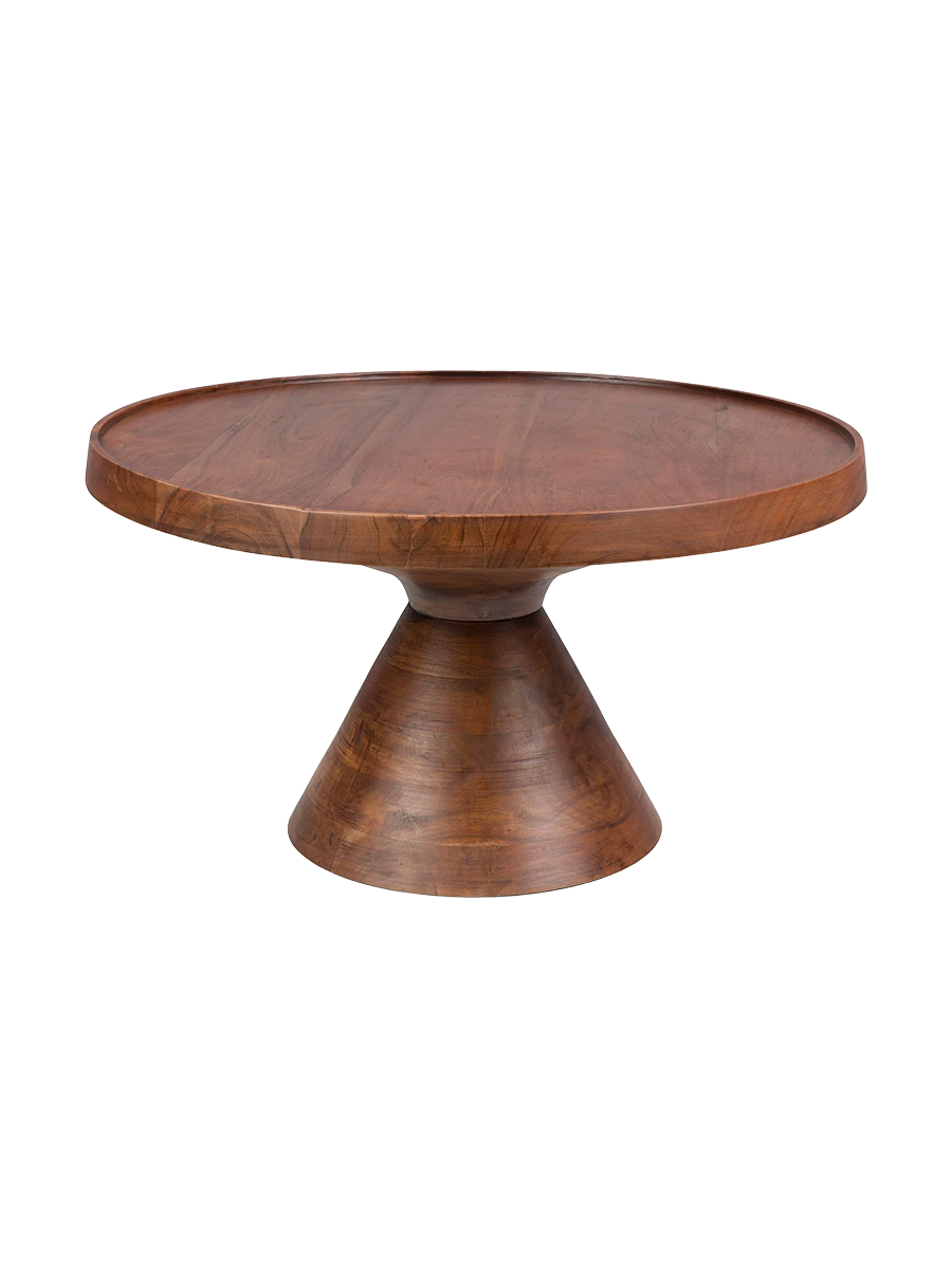 
Design Couch- und Beistelltisch „Floss“ Ø 60 cm - Nussbaum