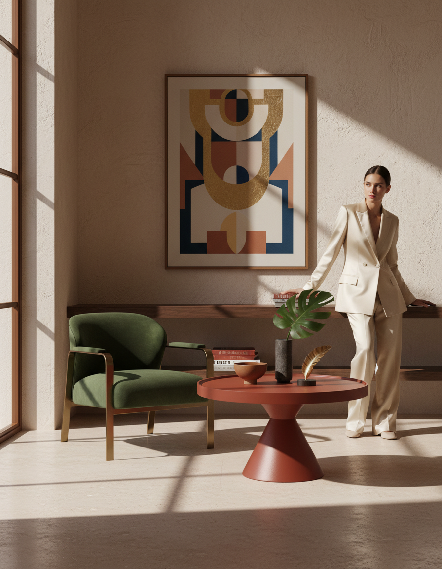 
Design Couch- und Beistelltisch „Floss“ Ø 60 cm - Marsala