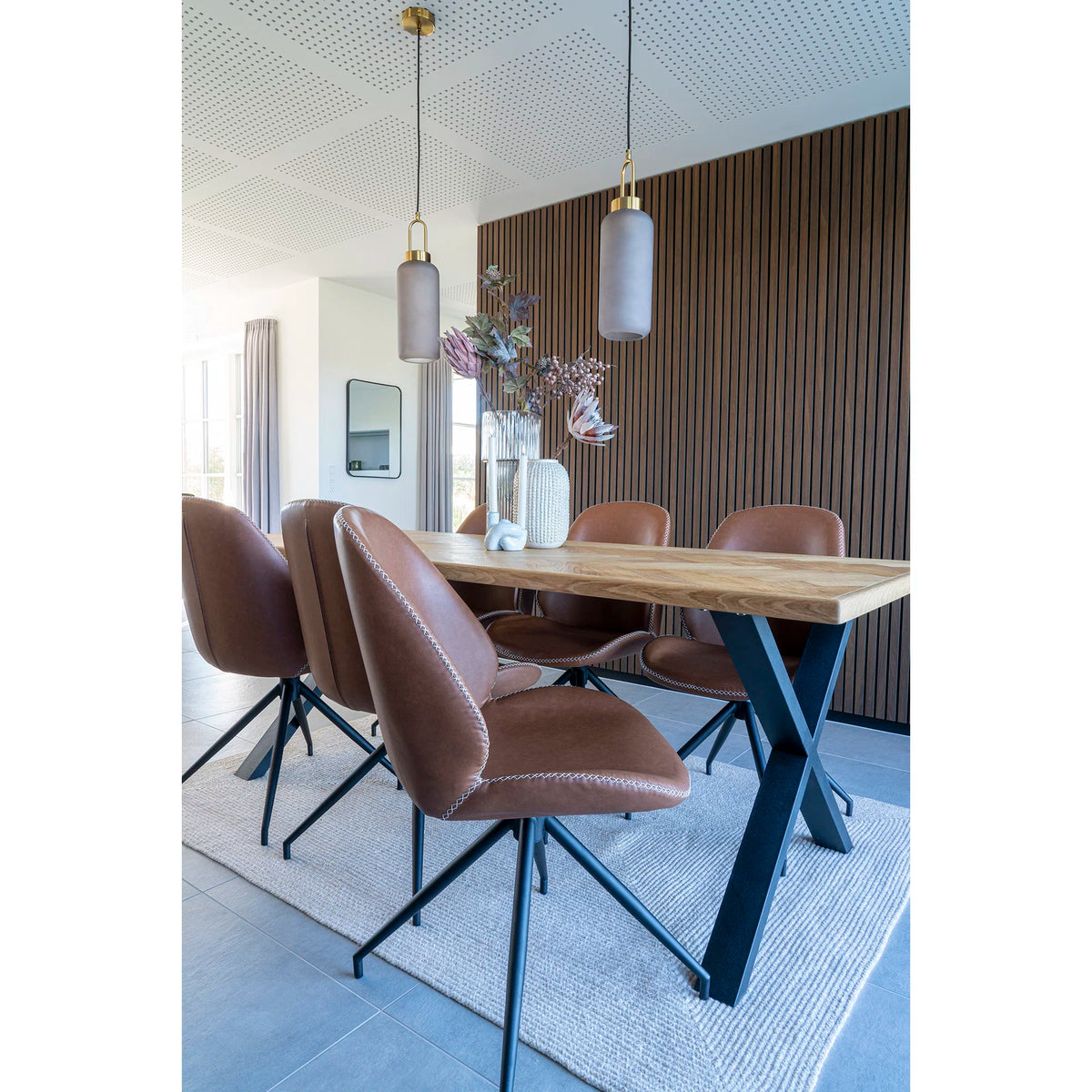 
Chaise de salle à manger « Monte Carlo » pivotante à 360° - Similicuir Marron