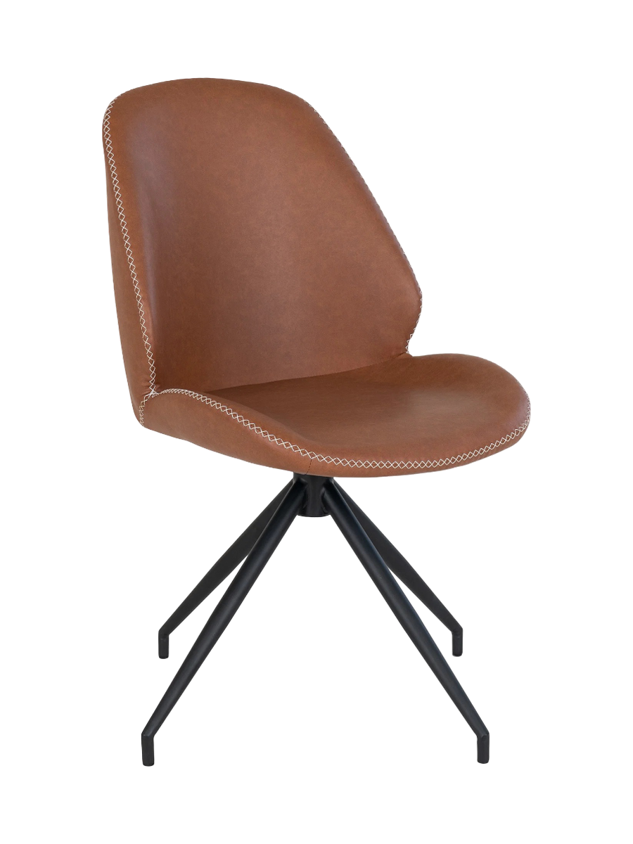 
Chaise de salle à manger « Monte Carlo » pivotante à 360° - Similicuir Marron