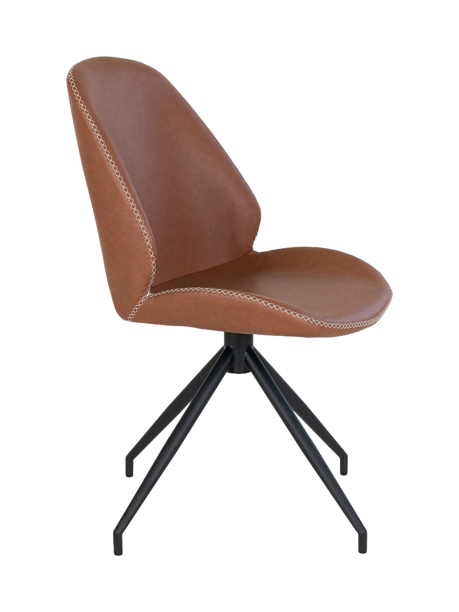 
Chaise de salle à manger « Monte Carlo » pivotante à 360° - Similicuir Marron