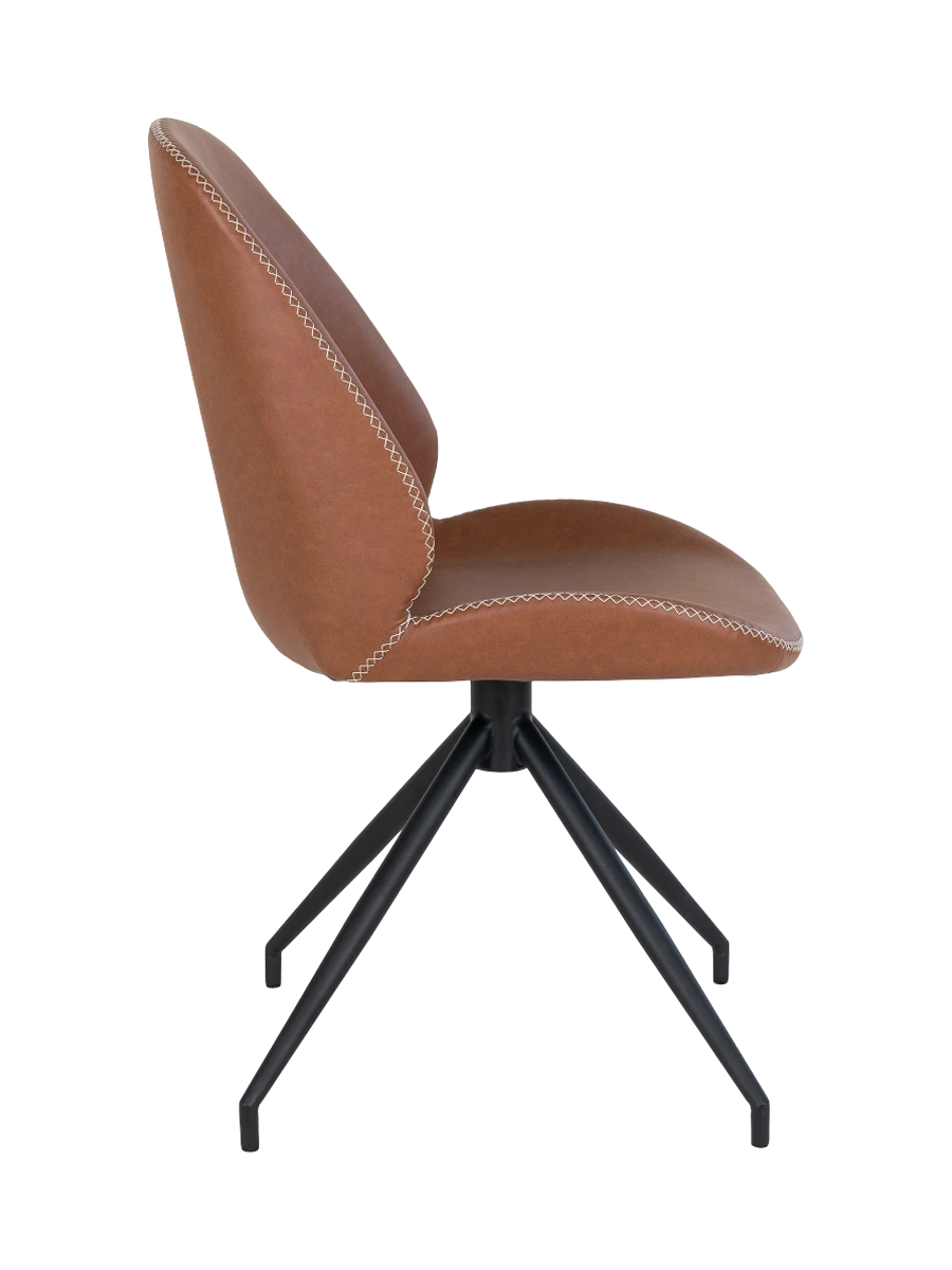 
Chaise de salle à manger « Monte Carlo » pivotante à 360° - Similicuir Marron
