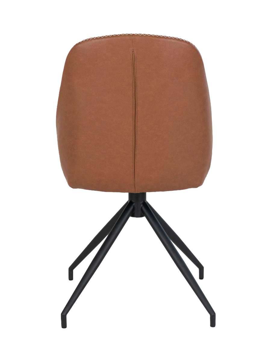 
Chaise de salle à manger « Monte Carlo » pivotante à 360° - Similicuir Marron
