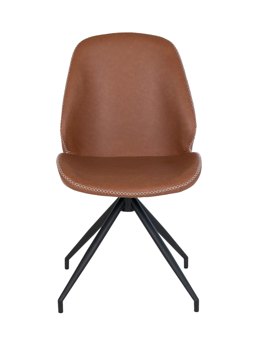 
Chaise de salle à manger « Monte Carlo » pivotante à 360° - Similicuir Marron