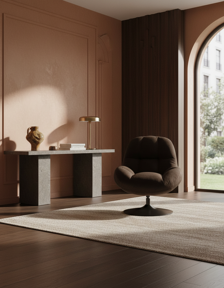 
Poltrona lounge girevole di design «Beaty» - Braun