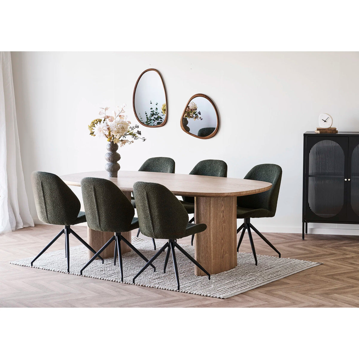 
Sedia da pranzo «Monte Carlo» girevole a 360° - Verde bouclé