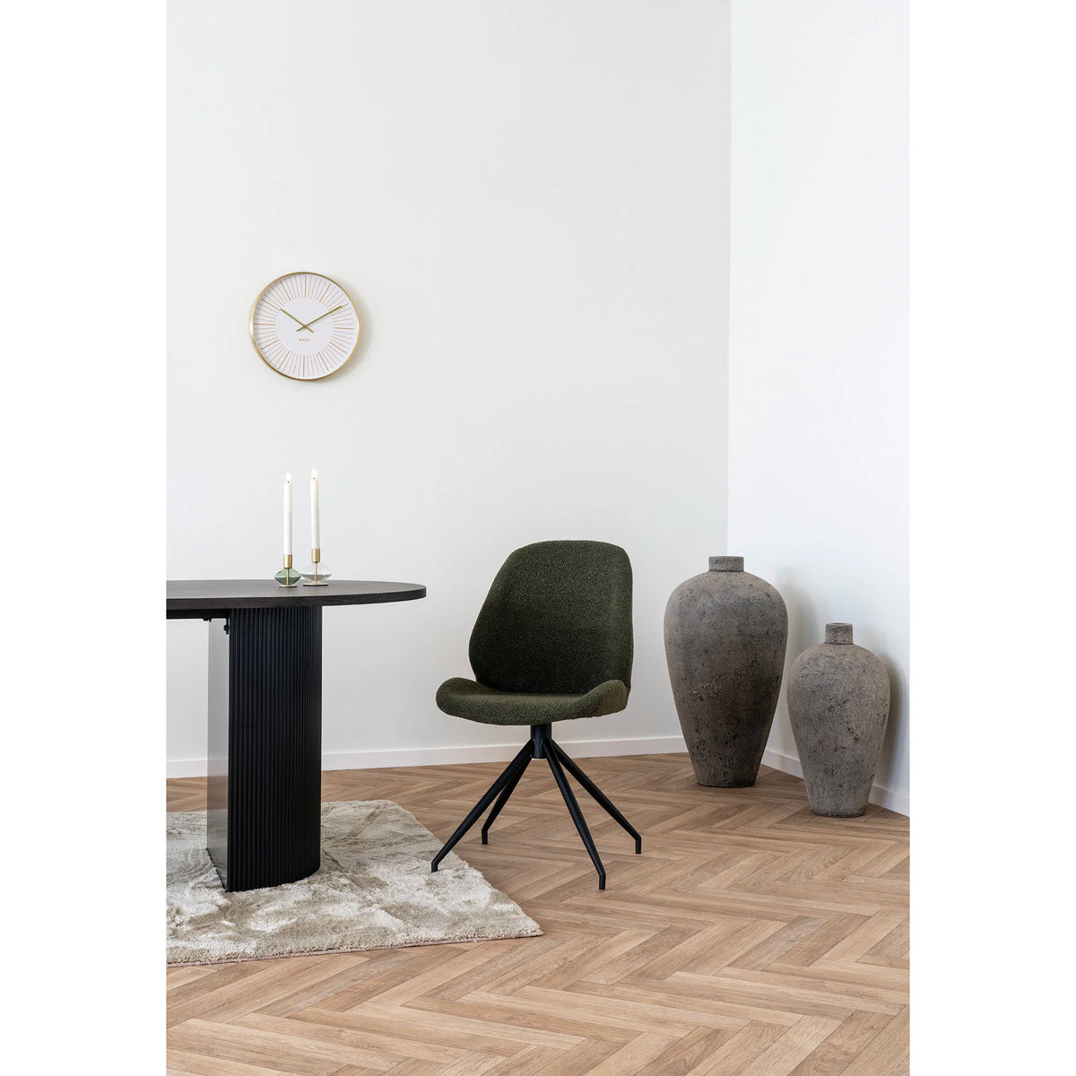
Sedia da pranzo «Monte Carlo» girevole a 360° - Verde bouclé