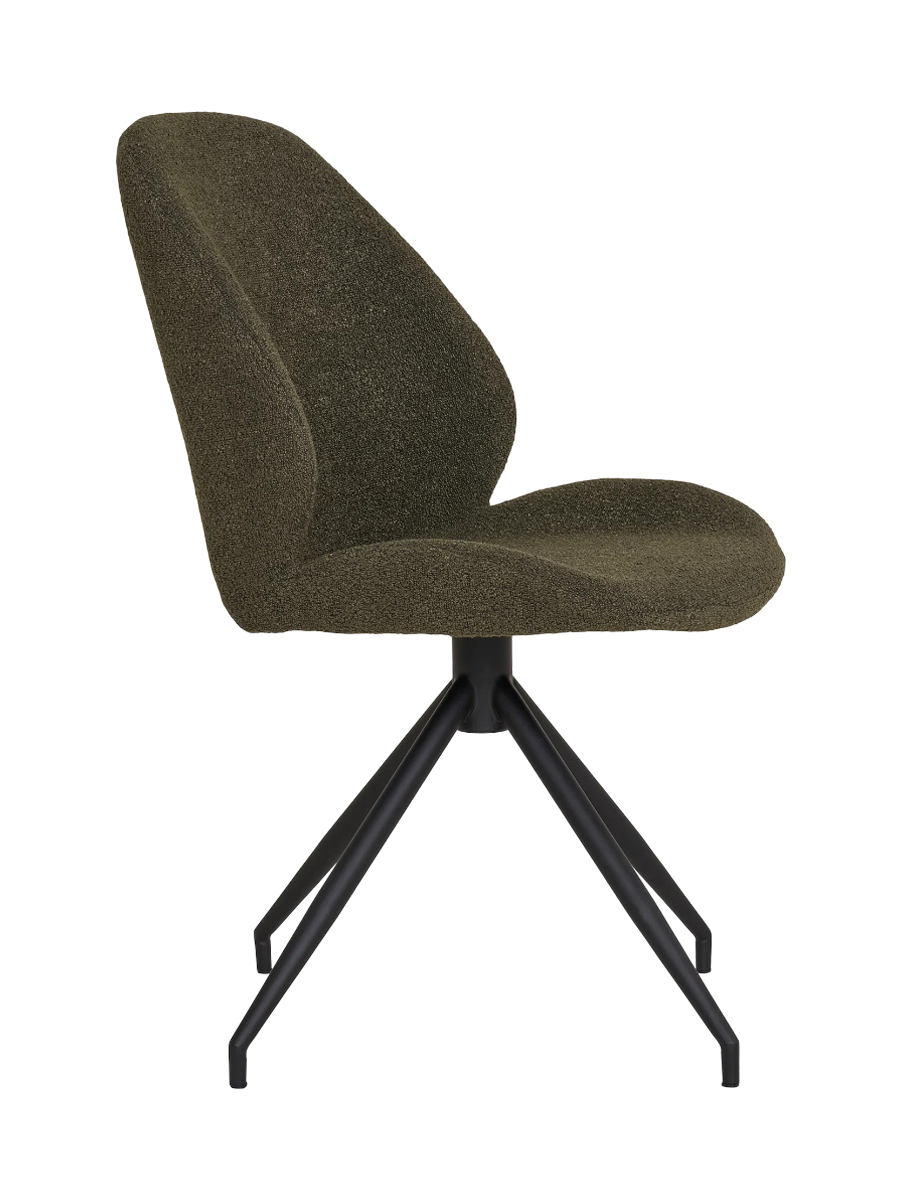 
Sedia da pranzo «Monte Carlo» girevole a 360° - Verde bouclé