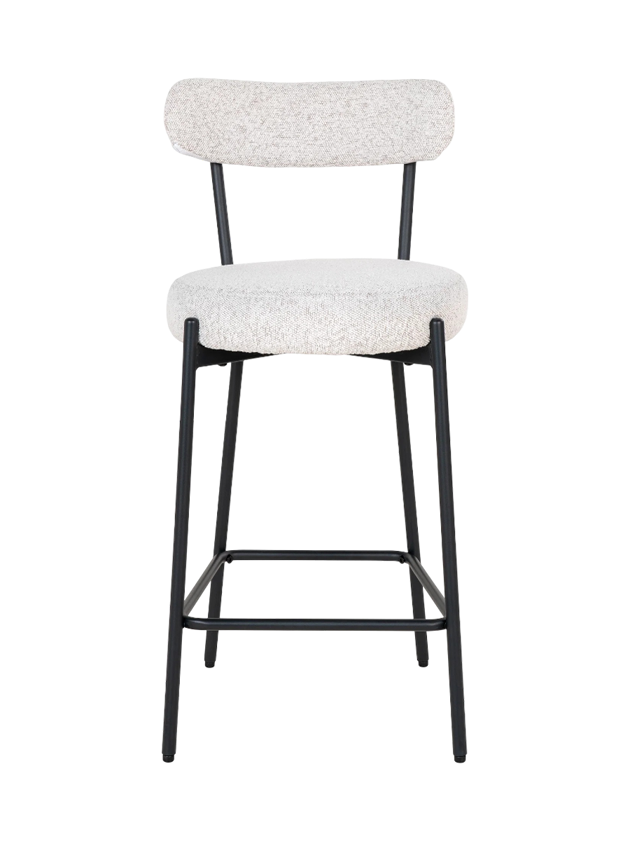 
Chaise de bar design « Badalona » - Bouclé blanc