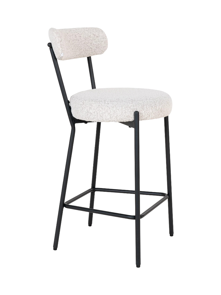 
Chaise de bar design « Badalona » - Bouclé blanc