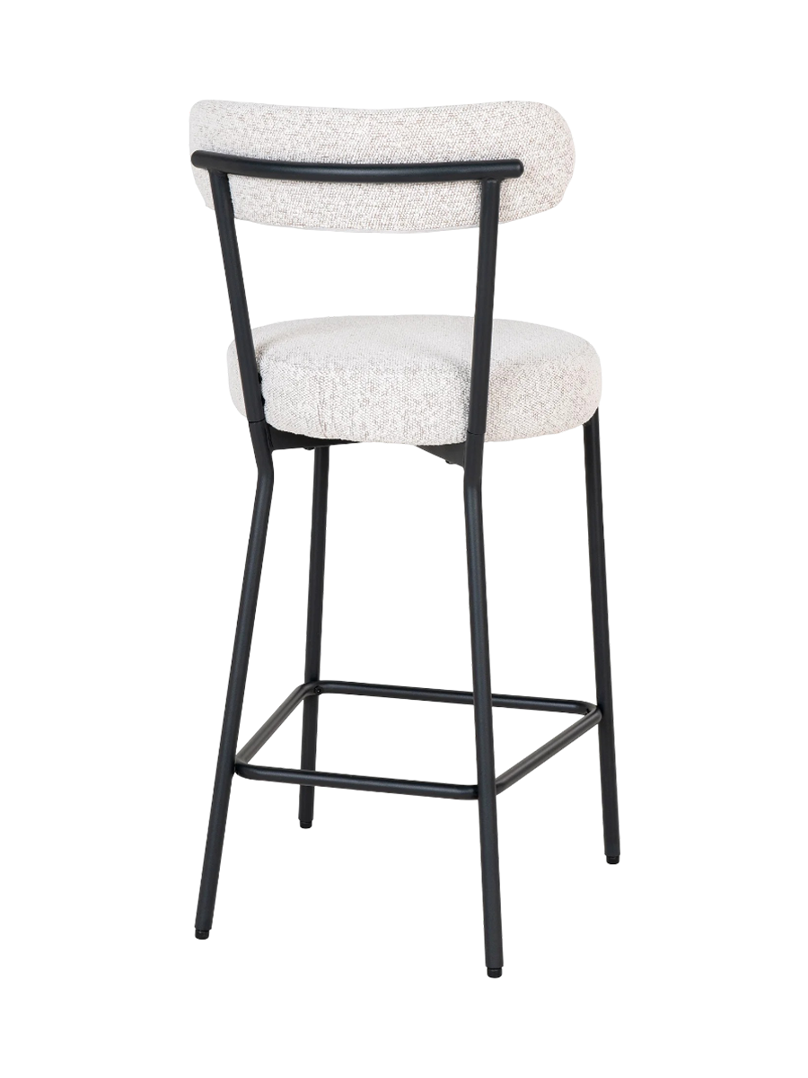 
Chaise de bar design « Badalona » - Bouclé blanc