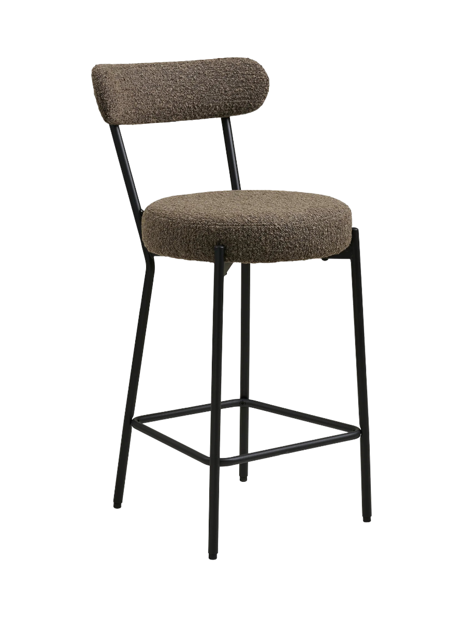 
Sedia da bar di design «Badalona» - Bouclé Marrone
