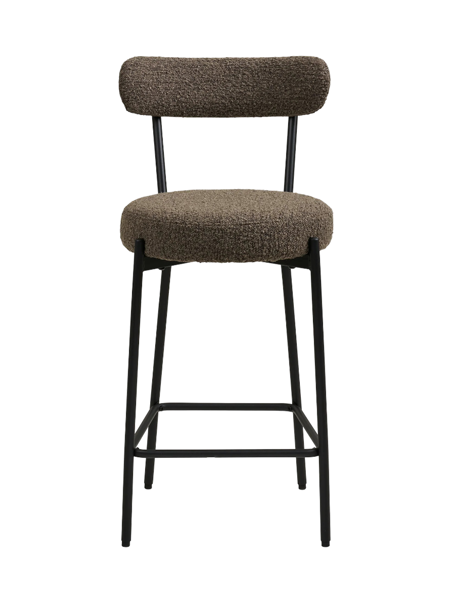 
Chaise de bar design « Badalona » - Bouclé marron