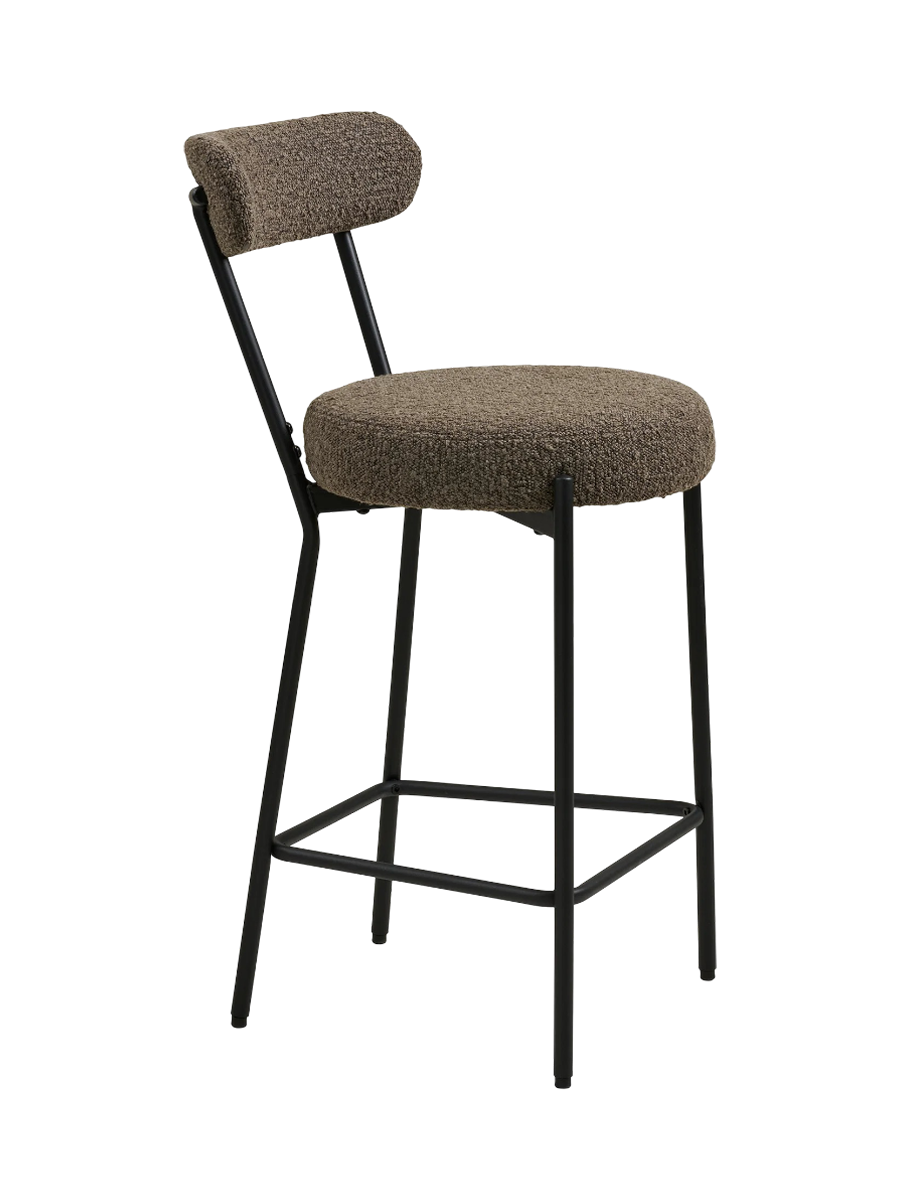 
Chaise de bar design « Badalona » - Bouclé marron