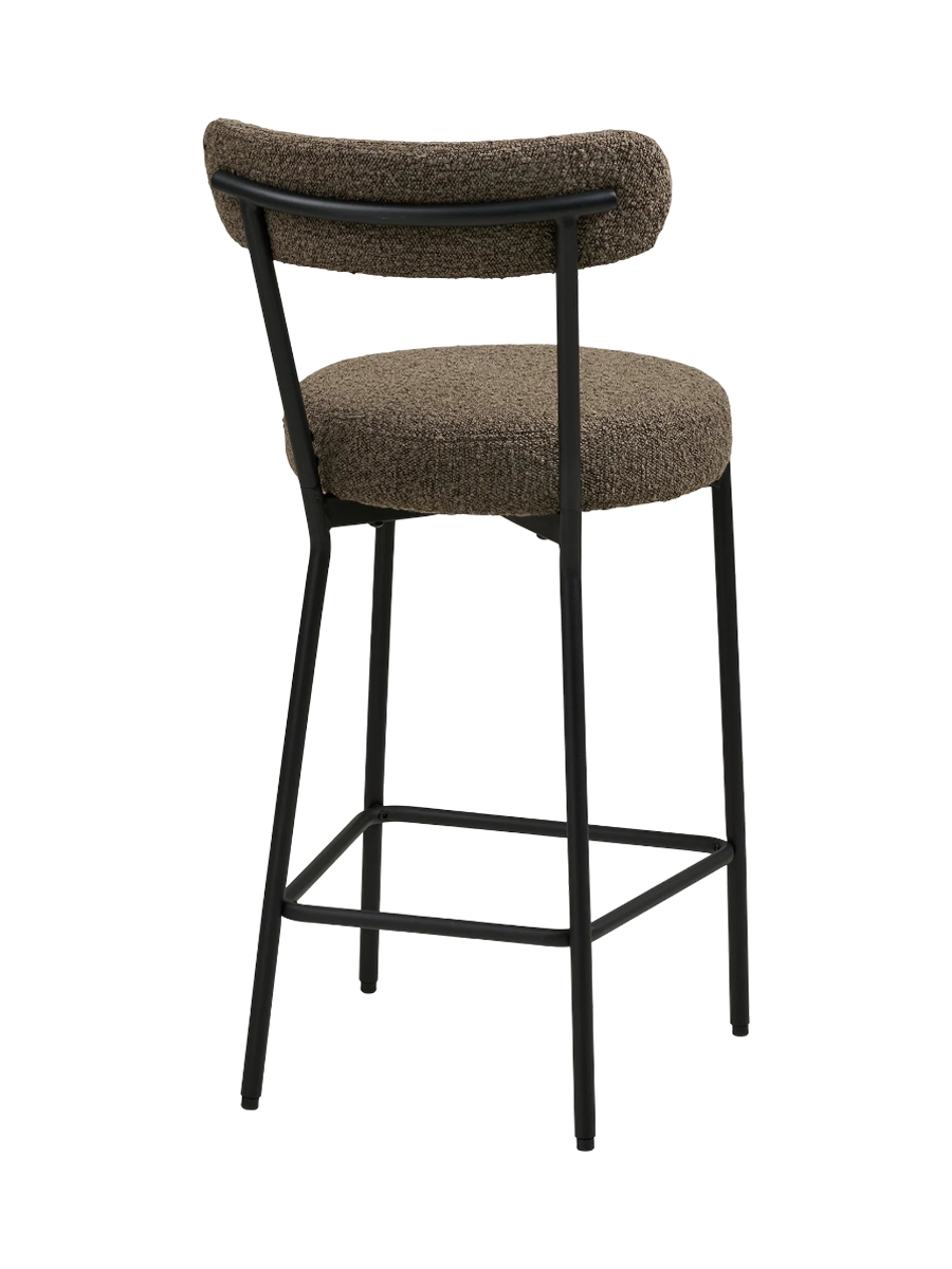 
Chaise de bar design « Badalona » - Bouclé marron