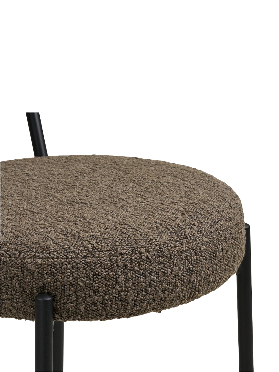 
Chaise de bar design « Badalona » - Bouclé marron