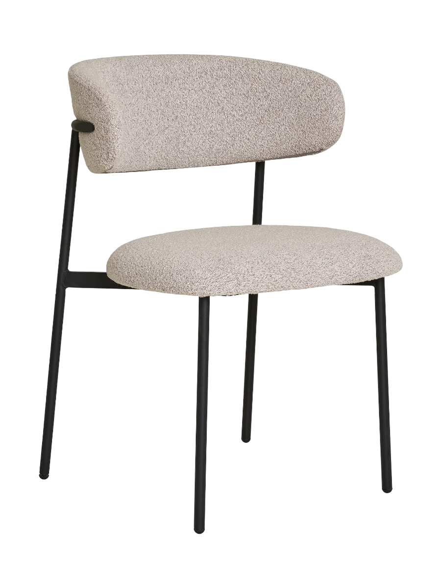
Chaise de salle à manger design « Mára » - Bouclé Gris clair