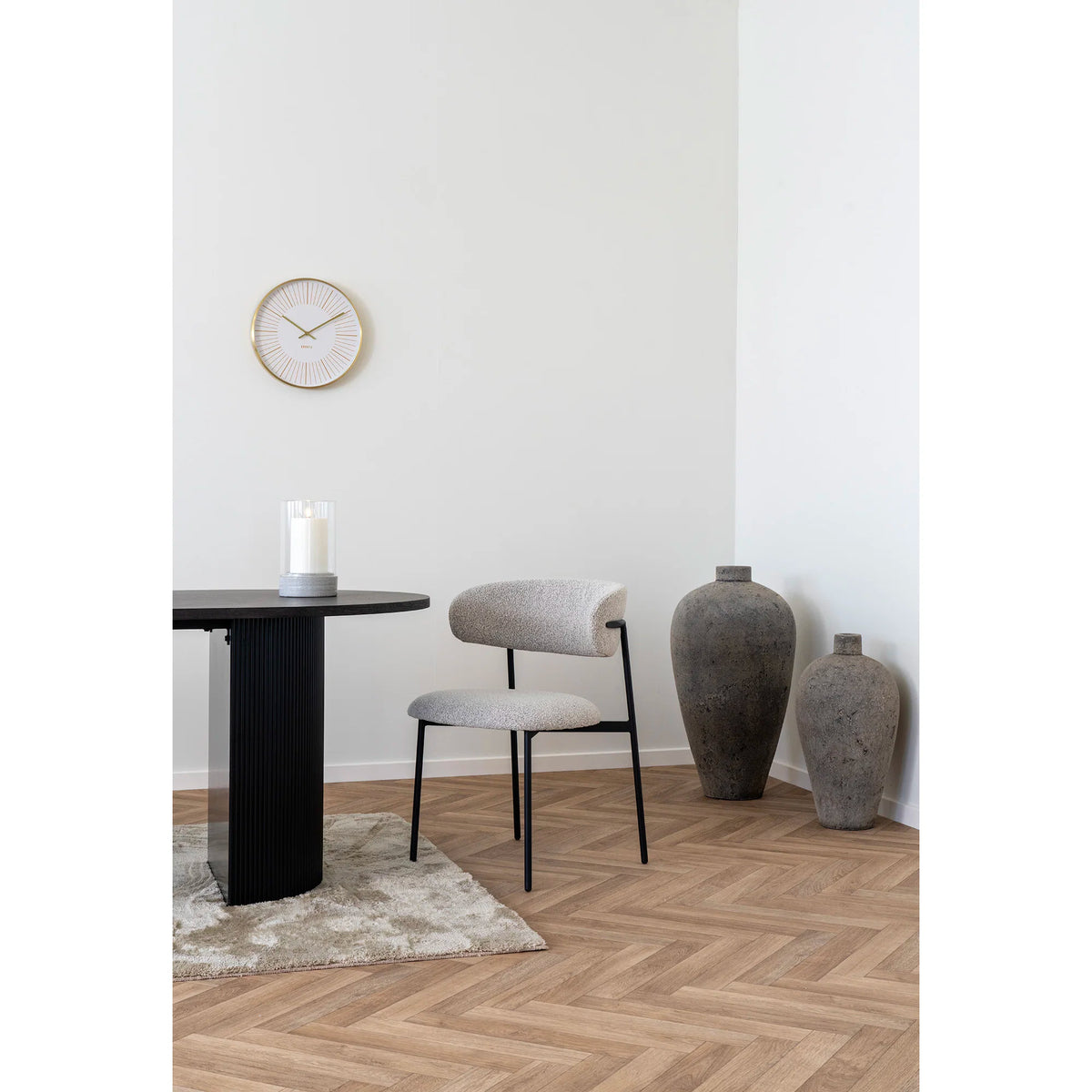 
Sedia da pranzo di design «Mára» - Bouclé color sabbia