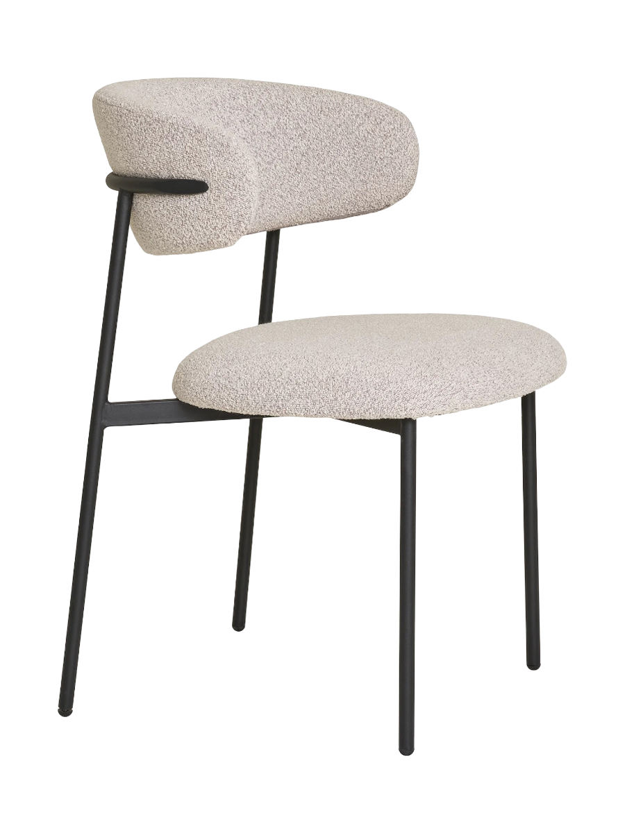 
Sedia da pranzo di design «Mára» - Bouclé color sabbia