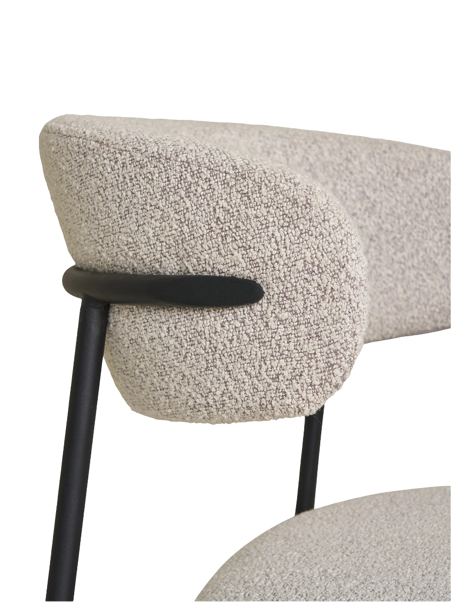 
Sedia da pranzo di design «Mára» - Bouclé color sabbia