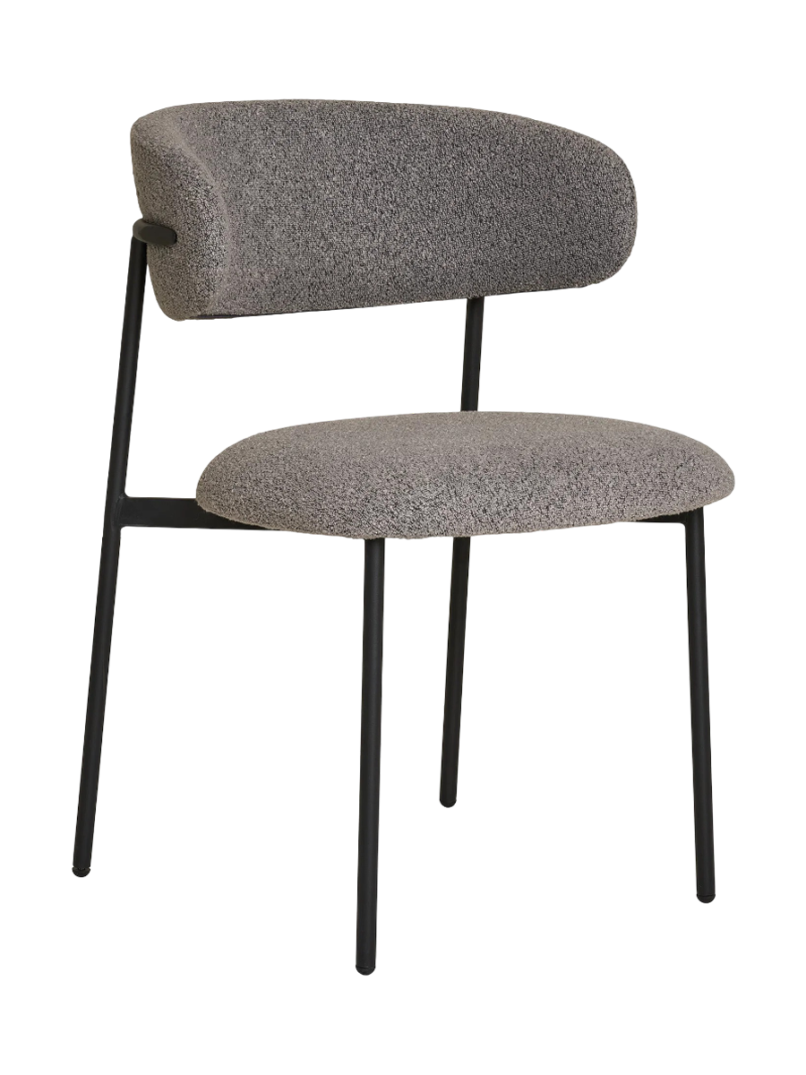 
Chaise de salle à manger design « Mára » - Bouclé Gris clair