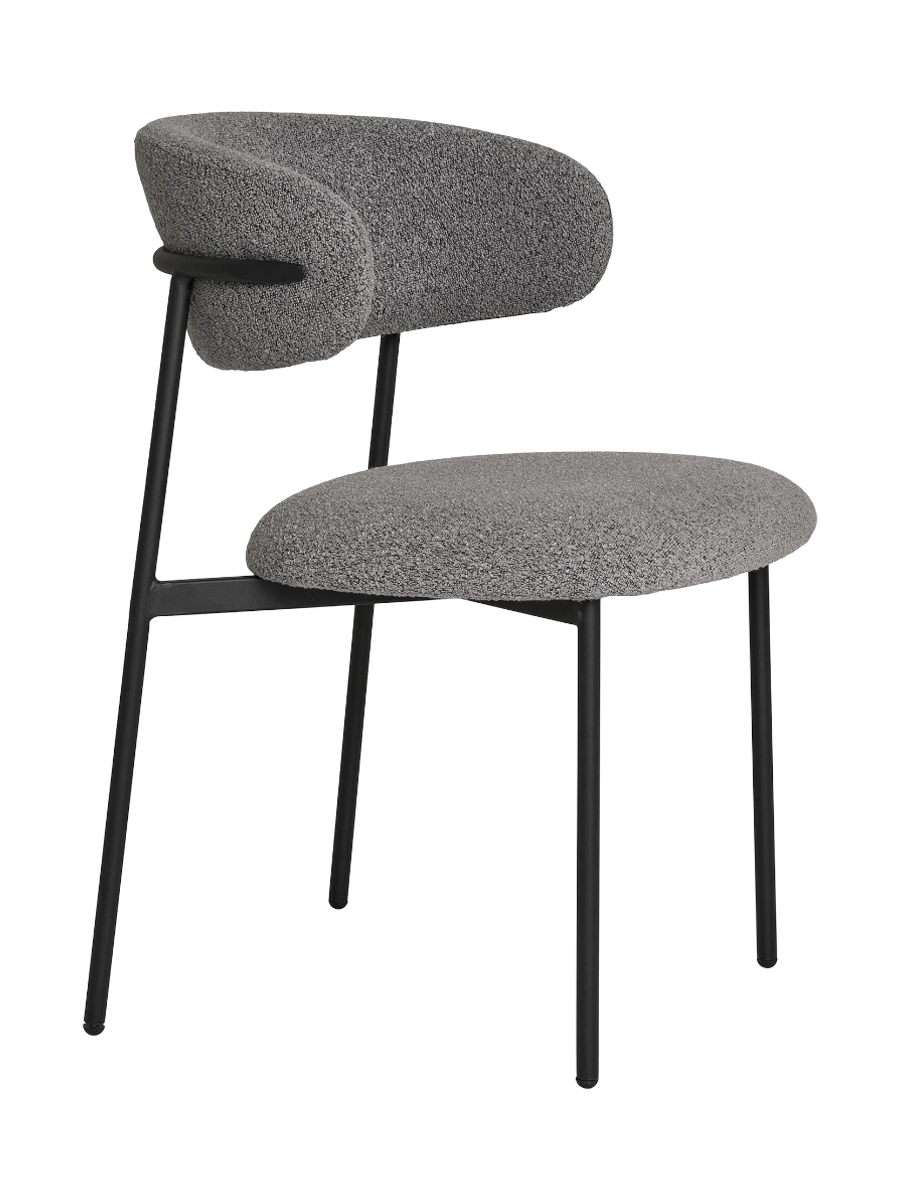 
Chaise de salle à manger design « Mára » - Bouclé Gris clair