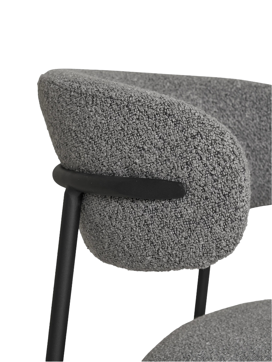 
Chaise de salle à manger design « Mára » - Bouclé Gris clair