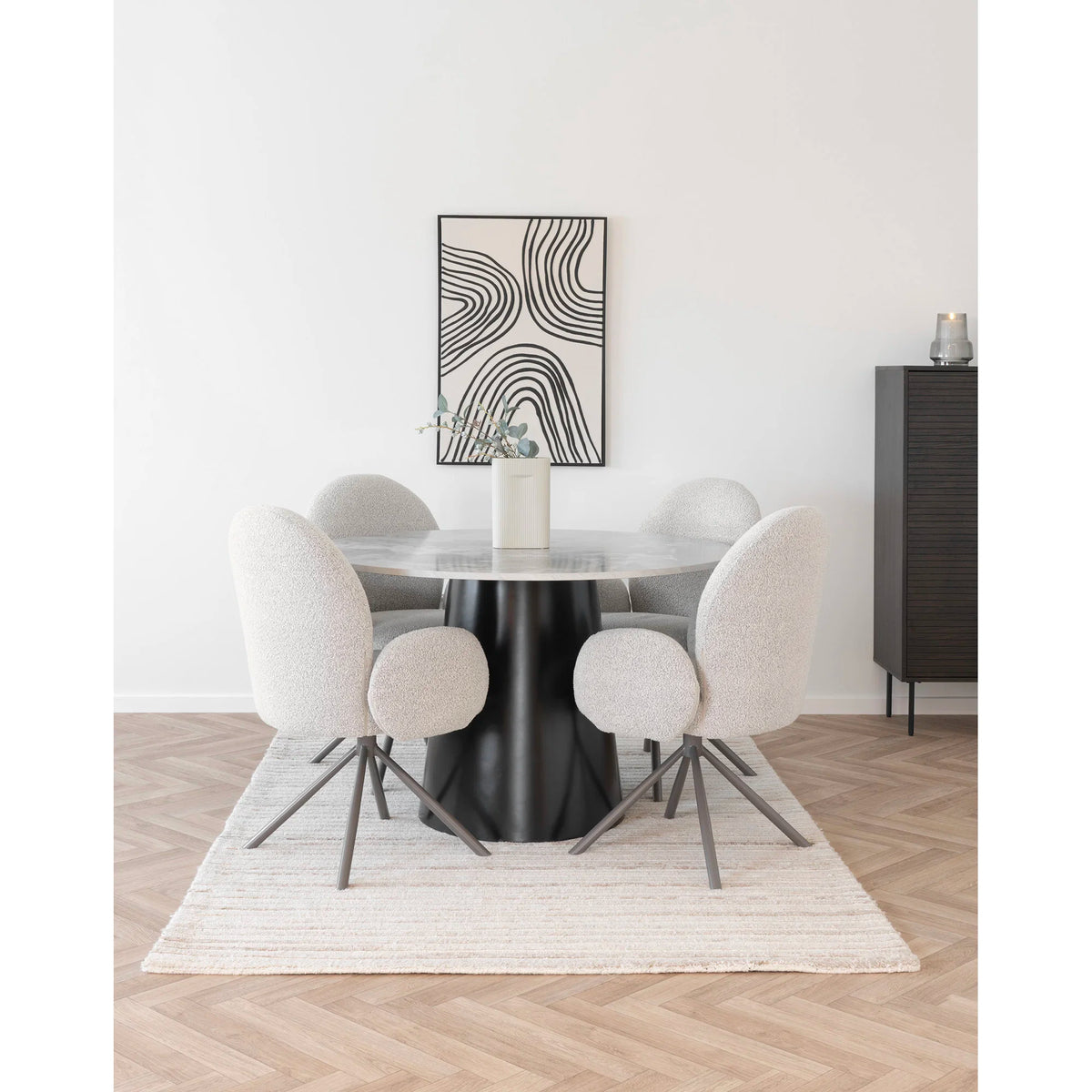 
Chaise de salle à manger design « Lana » pivotante à 180° avec accoudoirs