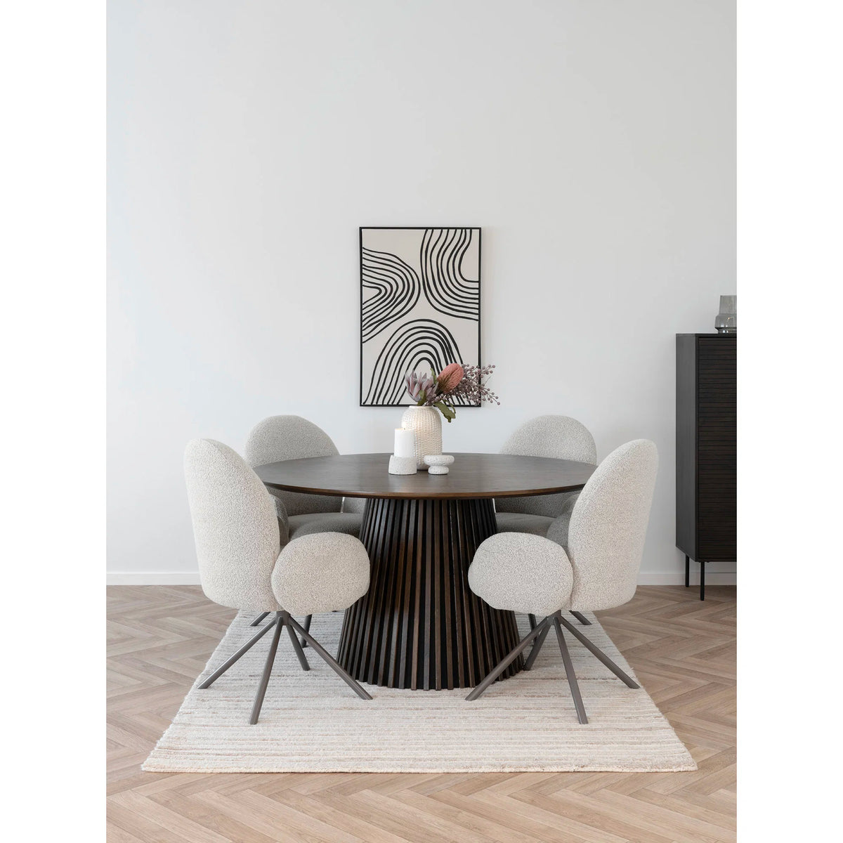 
Chaise de salle à manger design « Lana » pivotante à 180° avec accoudoirs