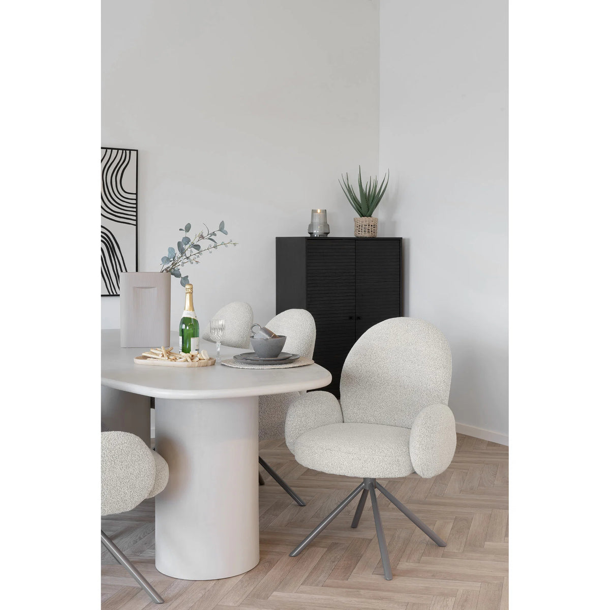 
Chaise de salle à manger design « Lana » pivotante à 180° avec accoudoirs