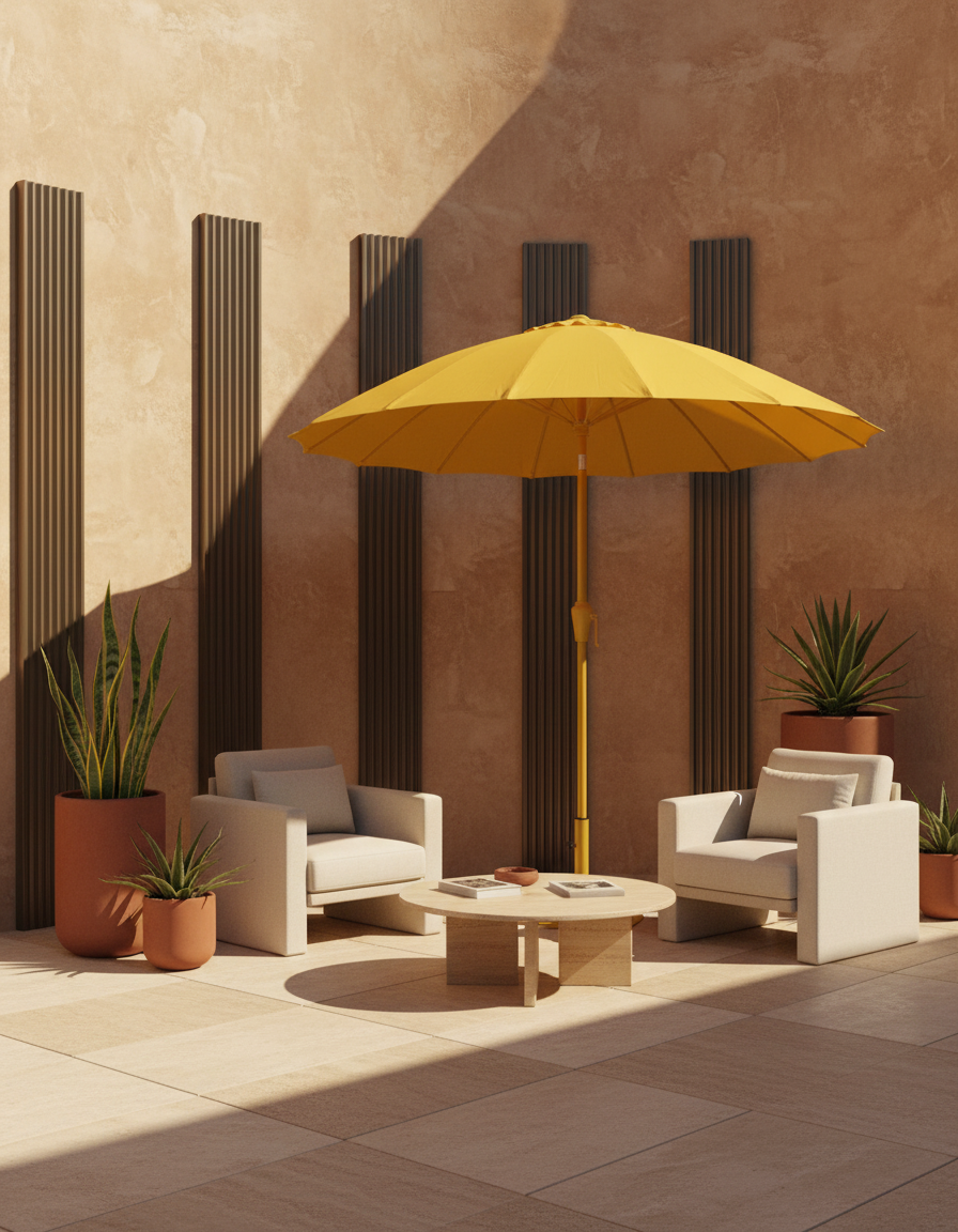 
Parasol design « Sunshine » Ø 250 cm - Jaune