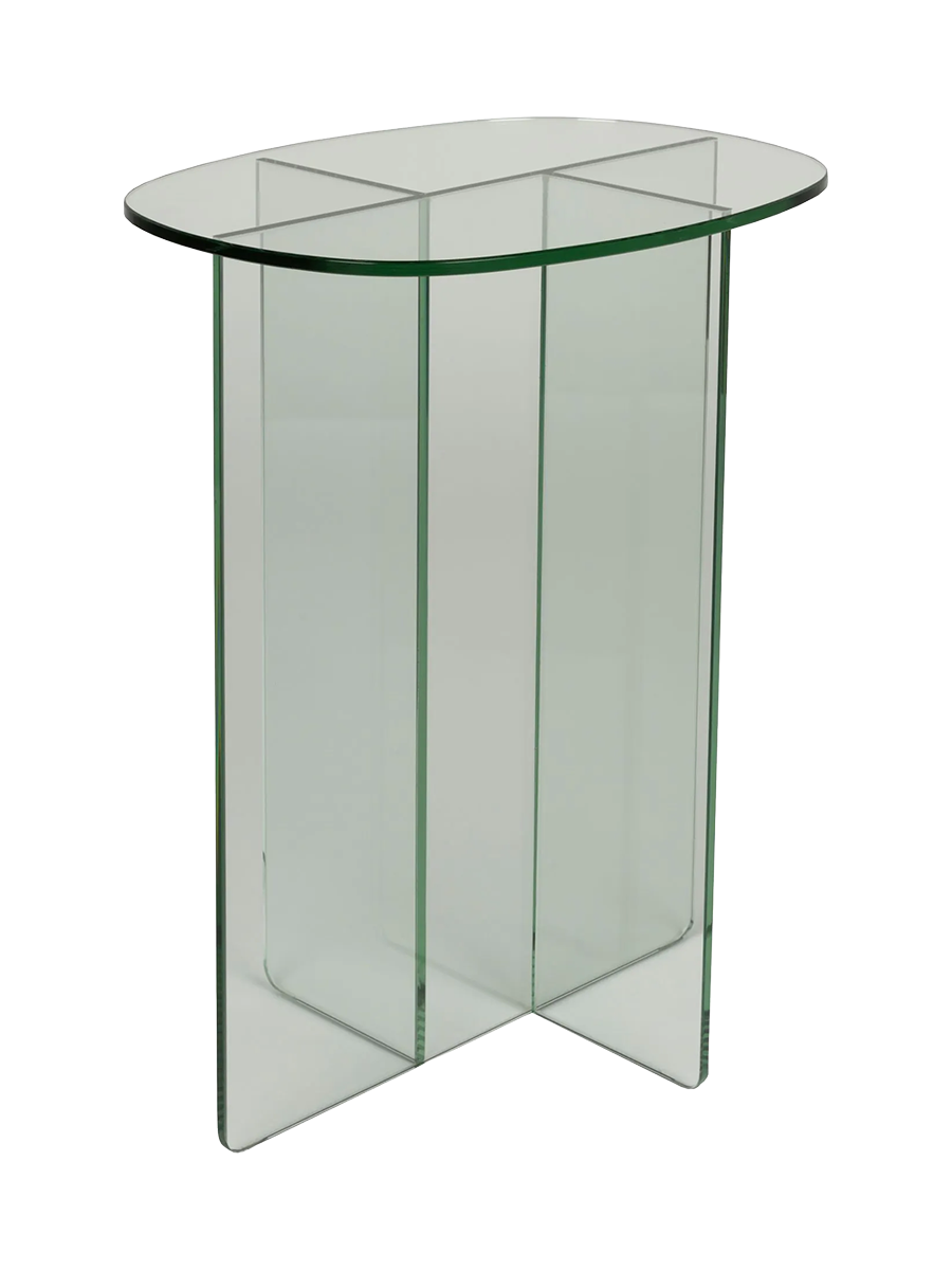 
"Linea" Designer Side Table Made of Safety Glass - Transparent