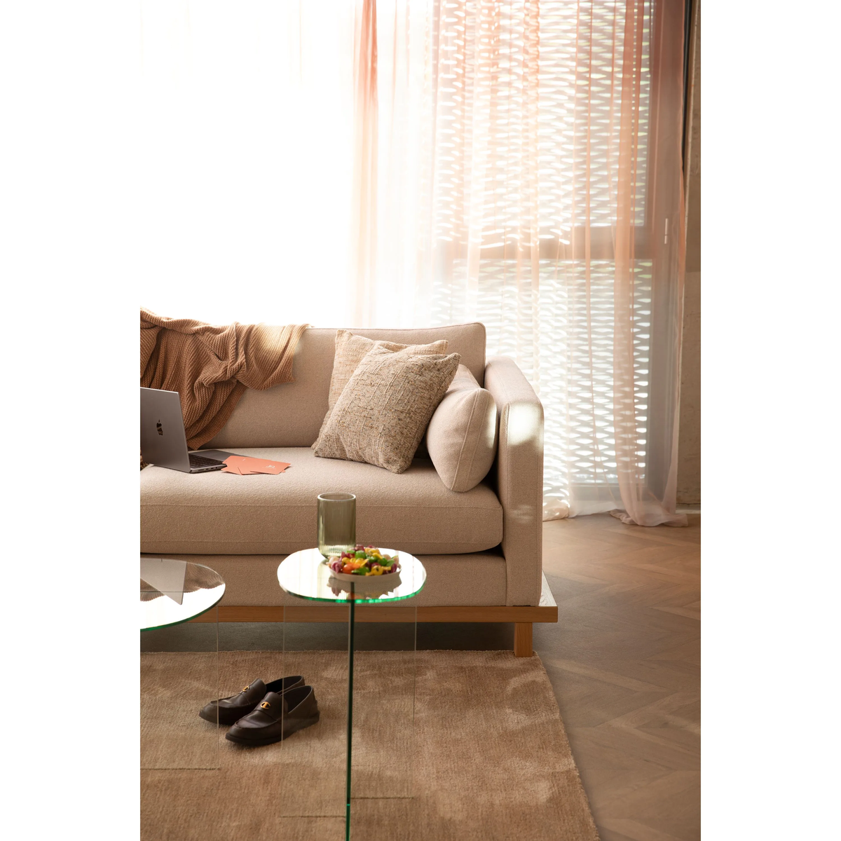 
"Linea" Designer Side Table Made of Safety Glass - Transparent