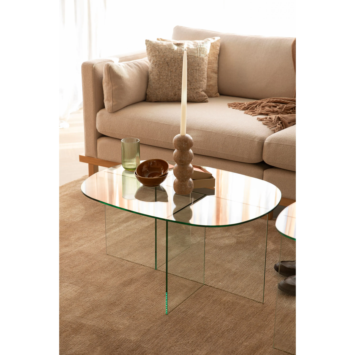 
Design Couchtisch „Linea“ aus Sicherheitsglas - Transparent